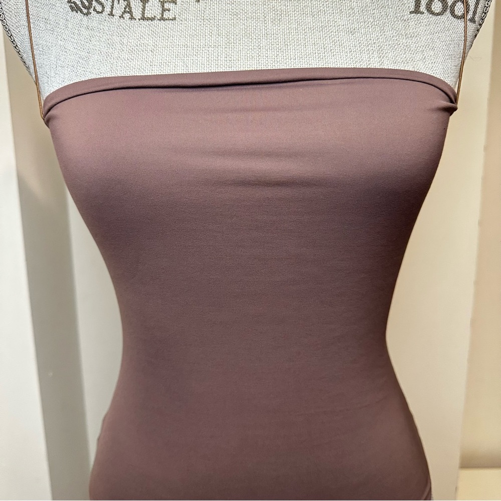 Meshki Skinny Strap Bodysuit - Mauve